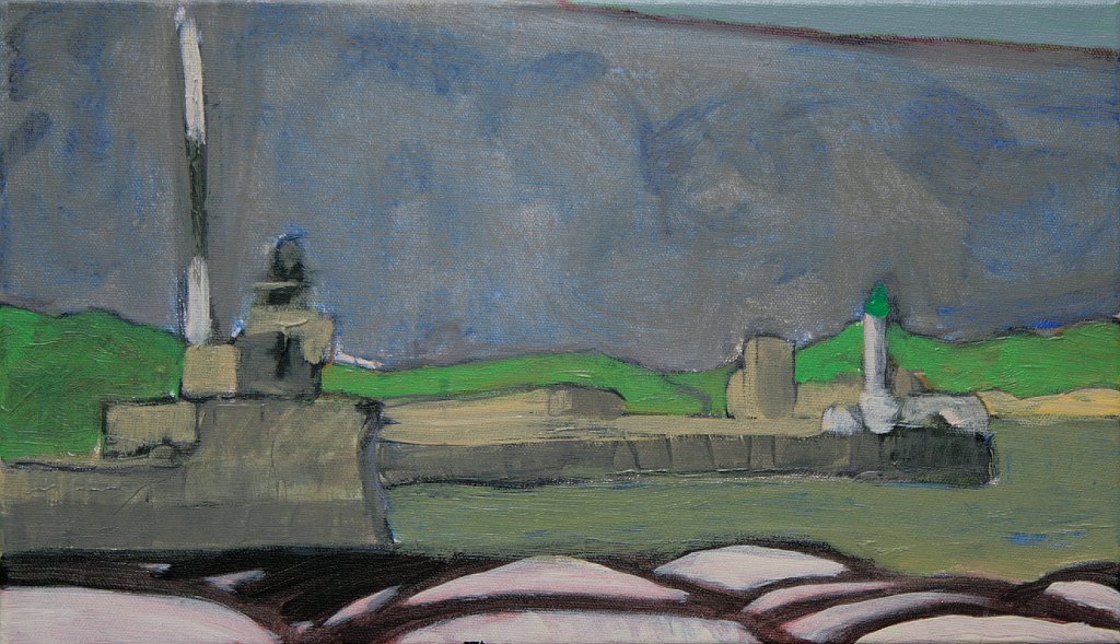 Entrée du port - 6M - huile sur toile